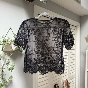 SHEIN Black Lace Blouse